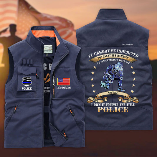 Personalized Police Multi-Pocket Vest UKTD6310102