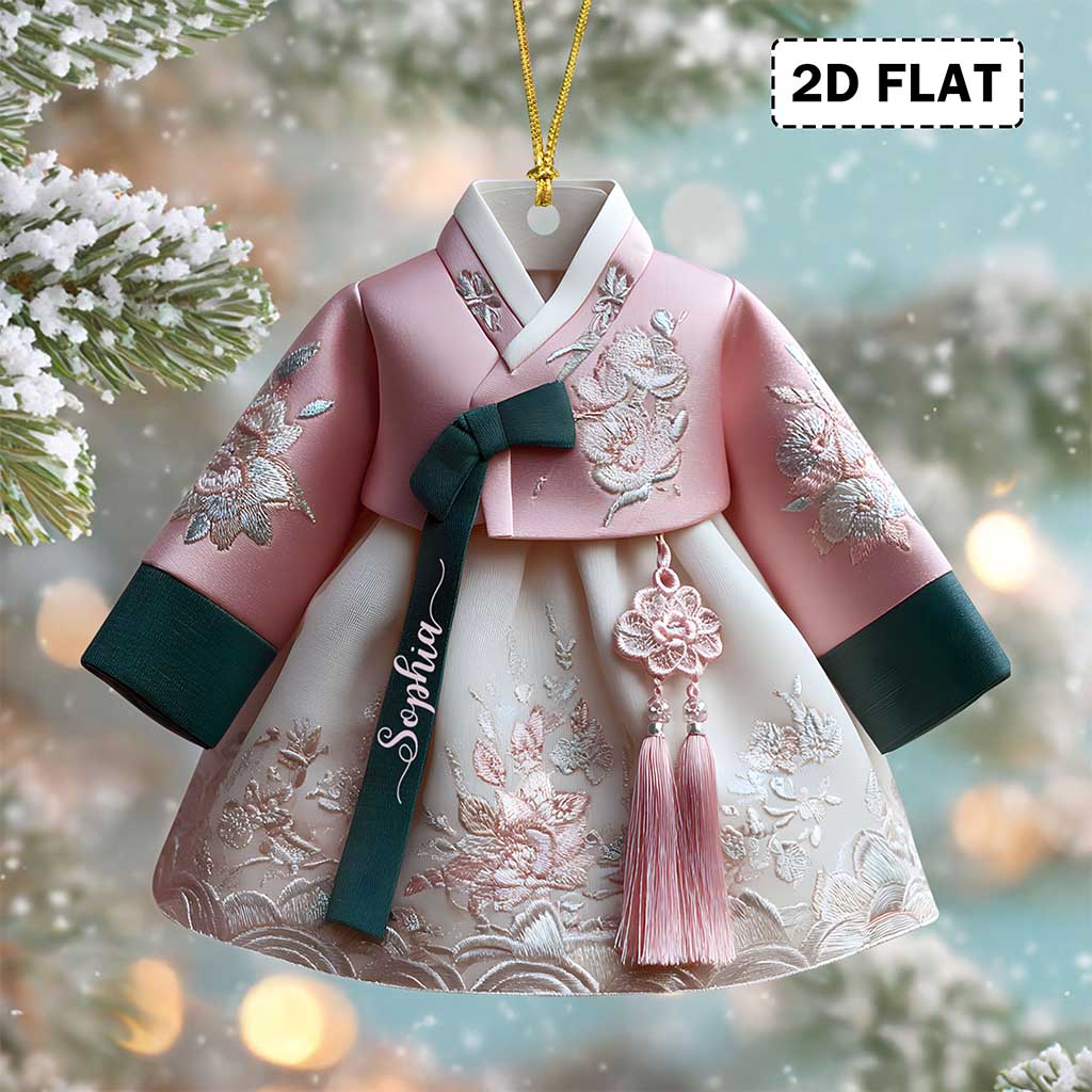2D FLAT Personalized Korea Hanbok Acrylic Ornament QFND5100904