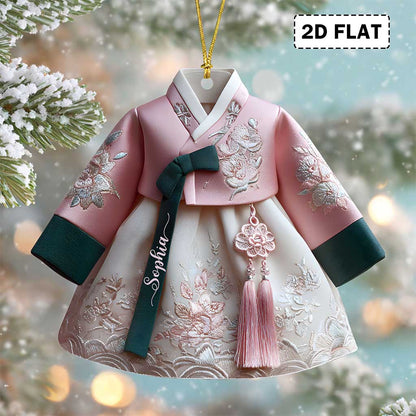 2D FLAT Personalized Korea Hanbok Acrylic Ornament QFND5100904