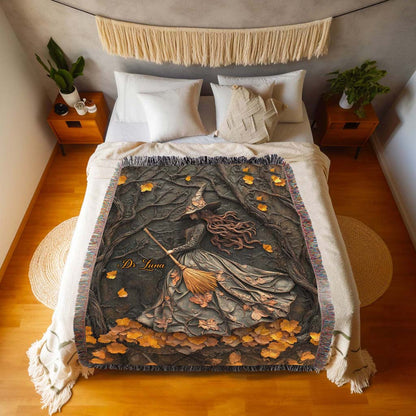 Personalized Witchy Gothic Woven Blanket QFTD5050701