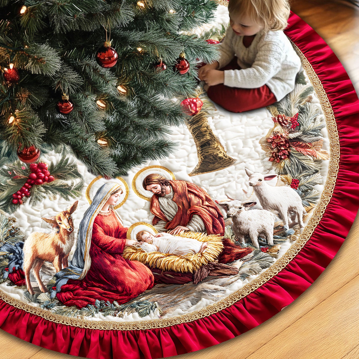 Nativity Christmas Tree Skirt QFHH5281004