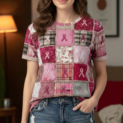 Breast Cancer Patchwork Shirt NPNT5130902