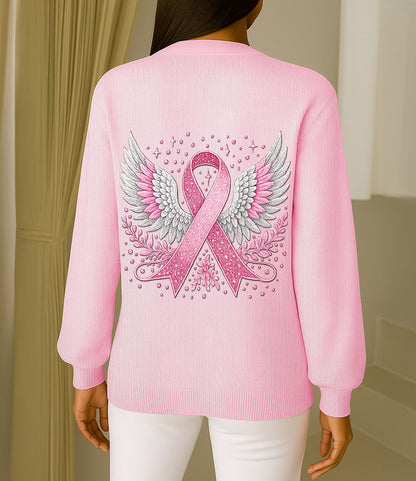Custom Breast Cancer Knitted Cardigan UKTO5300902