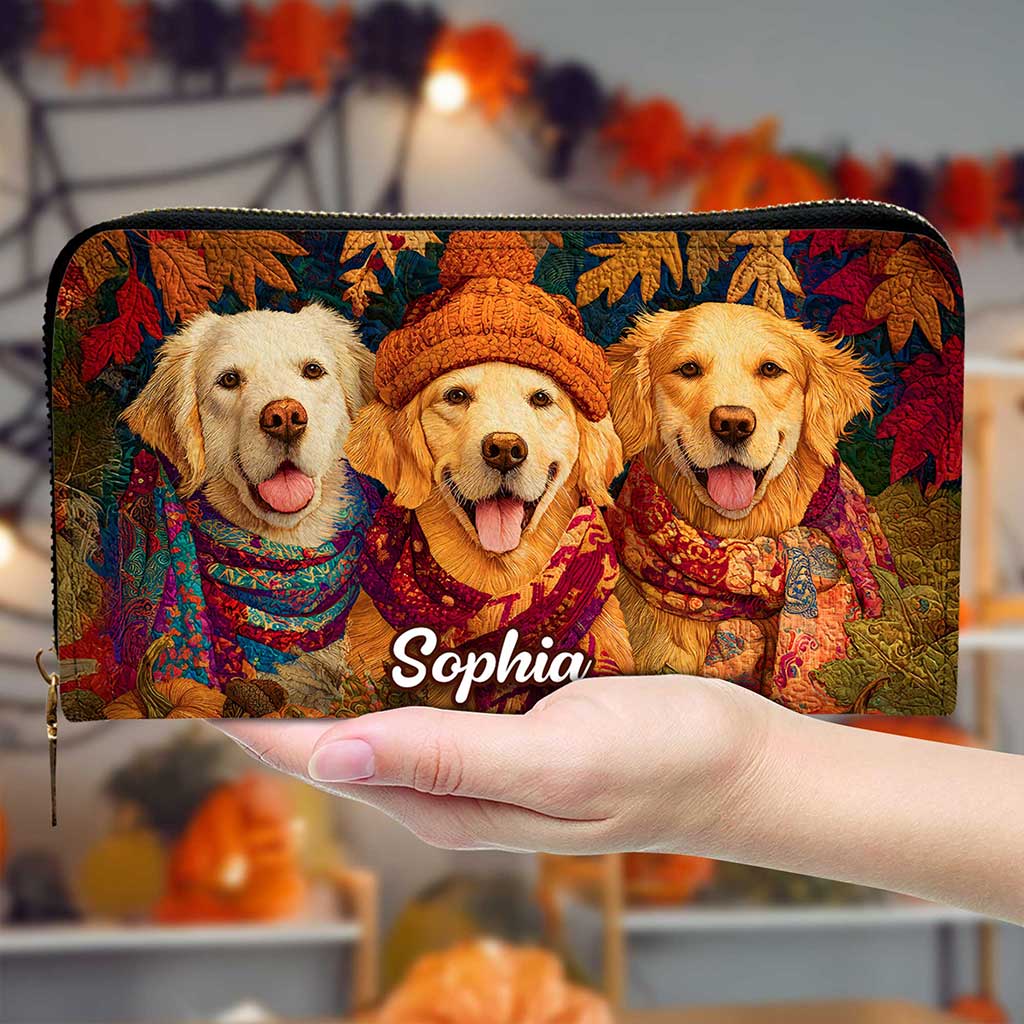 Custom Golden Retriever  Halloween Leather Handbag UKTZ5220801