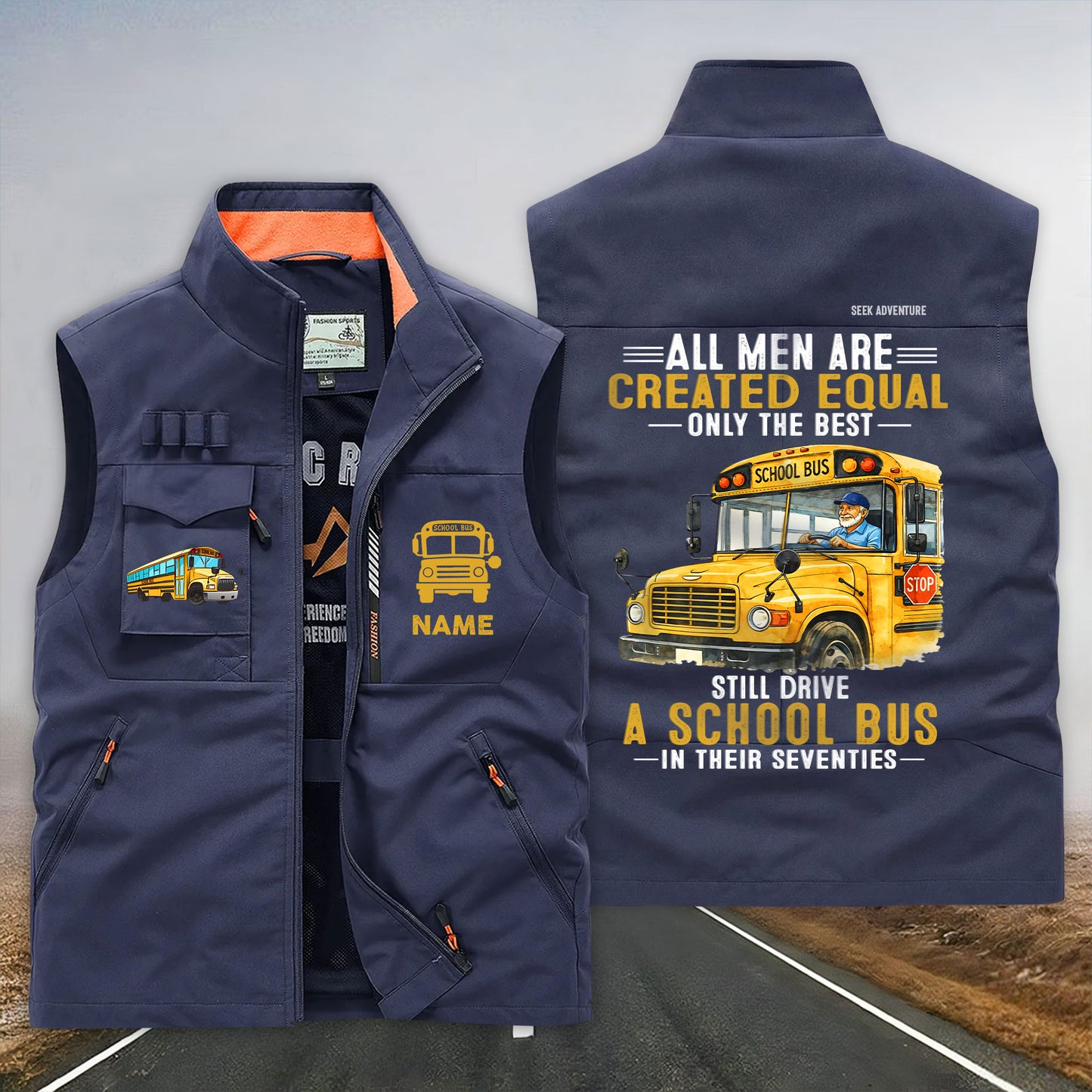 Custom School Bus Driver Multi-Pocket Vest UKND6190303