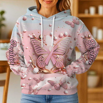 Personalized Breast Cancer Awareness V Neck Shirt QFTZ5130904