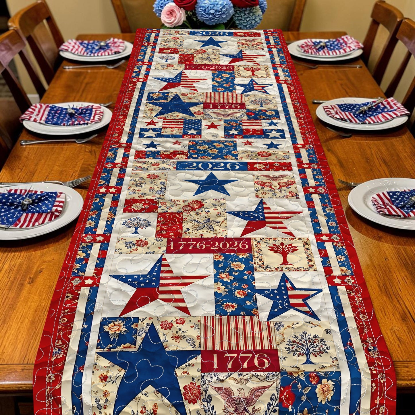 United States 250th Anniversary Quilt Table Runner UKNT6150403