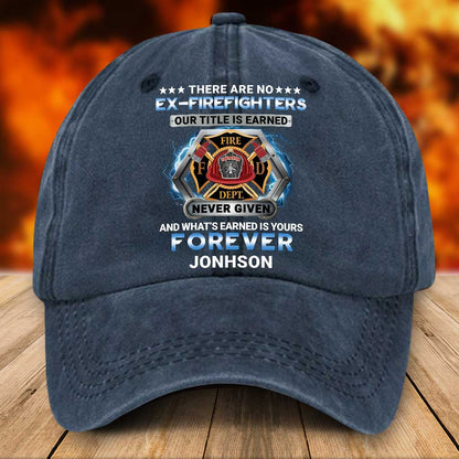 Personalized Firefighter Distressed Washed Cotton Printed Hat UKTZ5080801