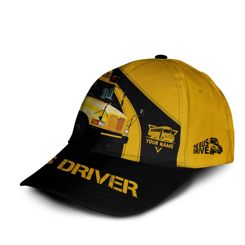 Custom Bus Driver Classic Cap School Bus 3D Print Cap Black & Yellow School Bus Classic Cap UKTD6270701