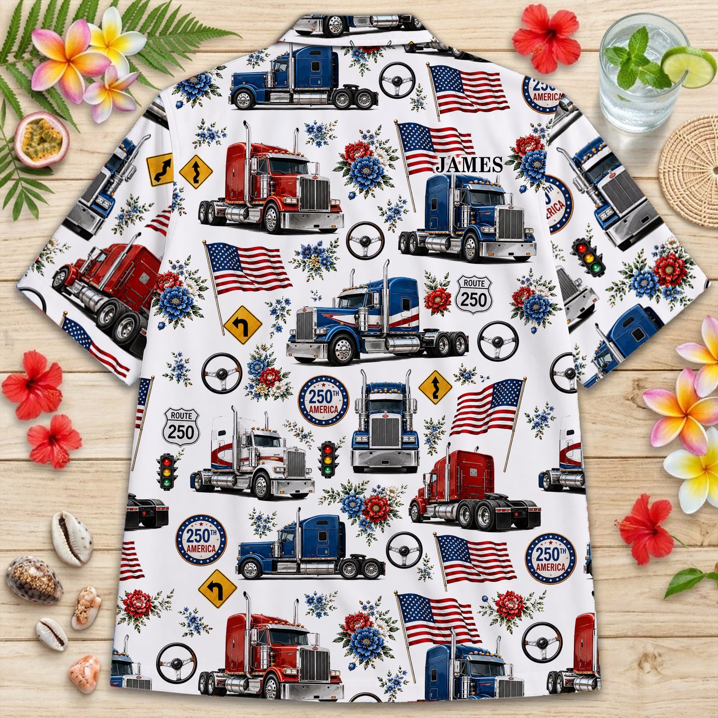 Personalized Trucker 250th Hawaiian Shirt NPND6260602