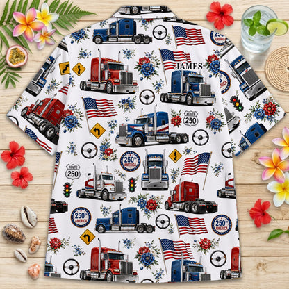 Personalized Trucker 250th Hawaiian Shirt NPND6260602