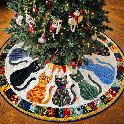 Colorful Cat Christmas Tree Skirt QFHH5311002