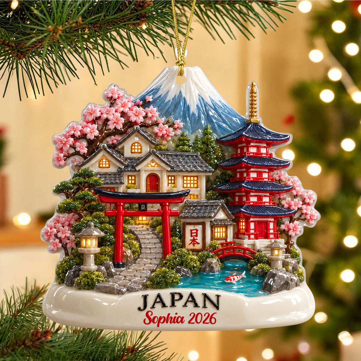 Custom Japan 3D Acrylic Ornament UKND6150909