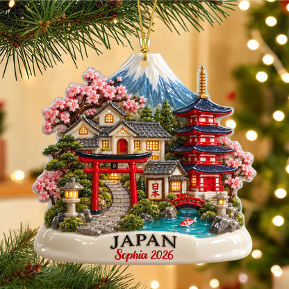 Custom Japan 3D Acrylic Ornament UKND6150909