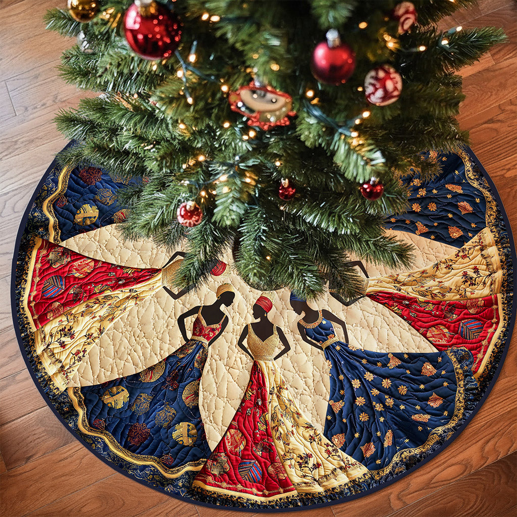 African Black Women Christmas Tree Skirt UKNT5251005