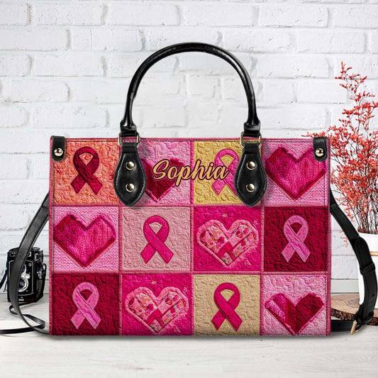 Custom Breast Cancer Leather PU Handbag UKHA5160803