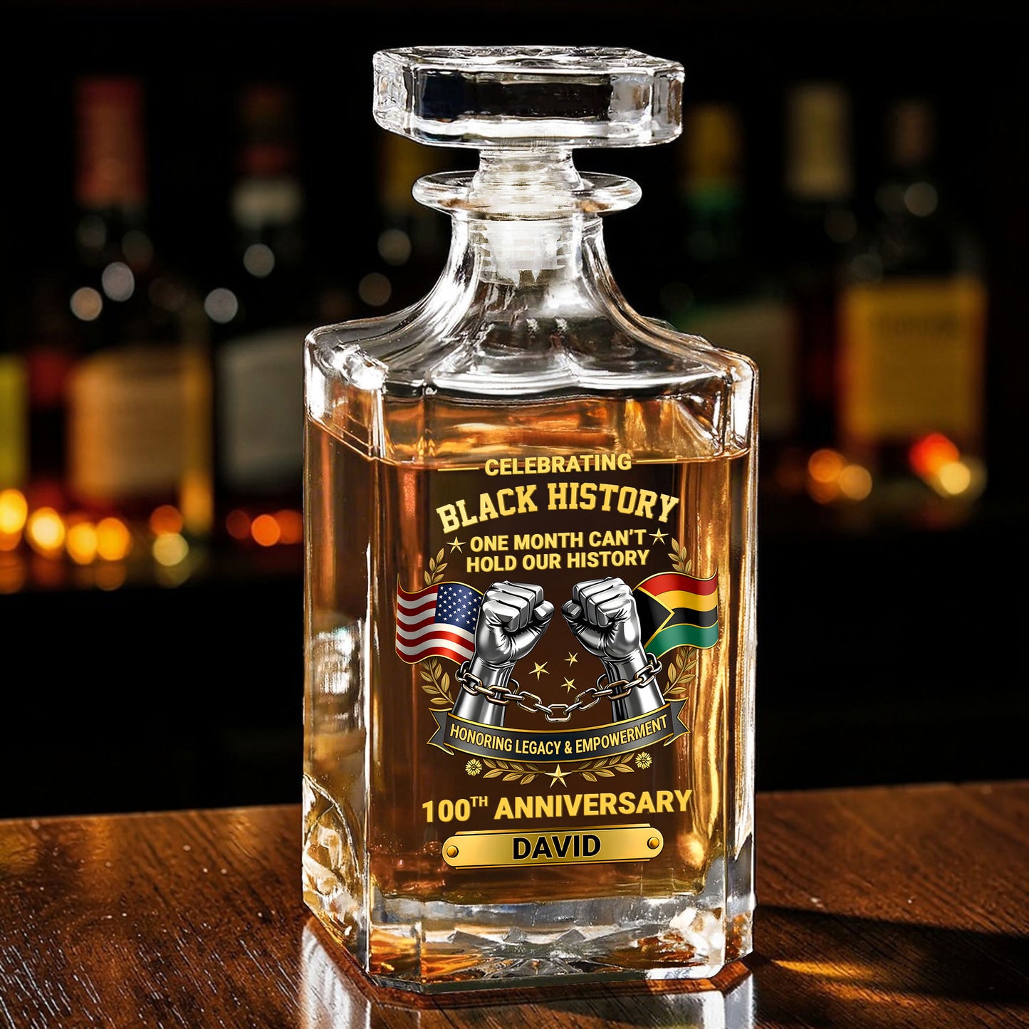 Custom 100th Anniversary Black Women History Month Decanter Set THUU6050306