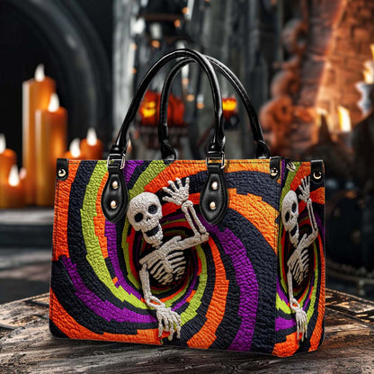 Personalized 3D Effect Printed Ghost Halloween Pu Leather Handbag QFHM5230907