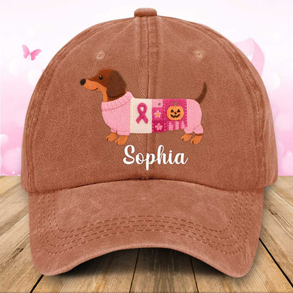 Personalized Dog Breast Cancer Dnim Hat UKTZ5280802