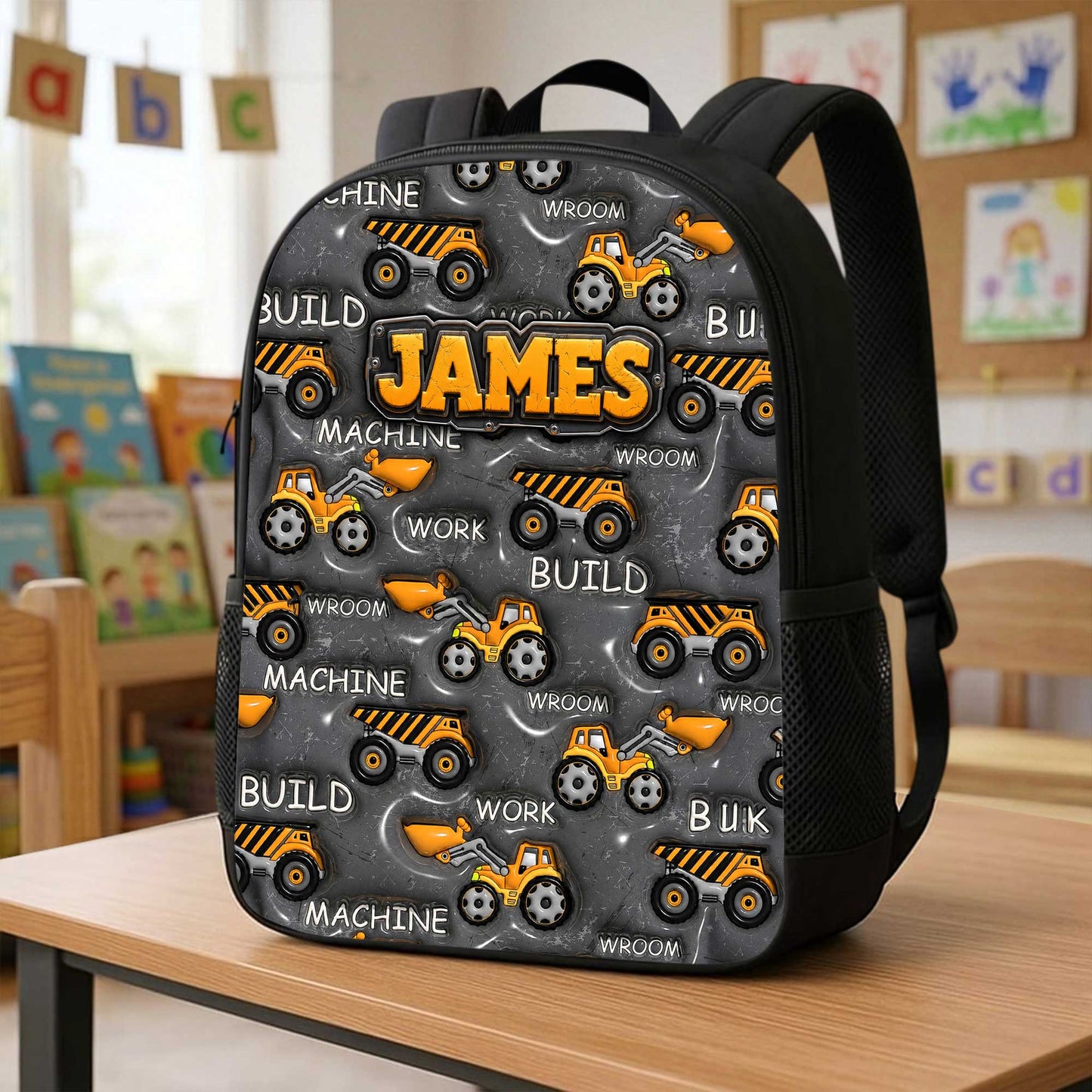 Personalized Inflat Construction Vehicles Backpack NPHA6030701