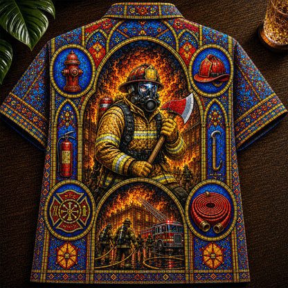 Firefighter Stained Glass Hawaiian Shirt UKNT6240603
