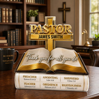Personalized Pastor Appreciation Acrylic Plaque, Custom Pastor Name Christian Gift, Thank You Pastor Gift QFTD6150801