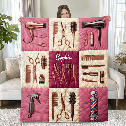 Custom Hair Stylist Quilt Blanket THTD6190102