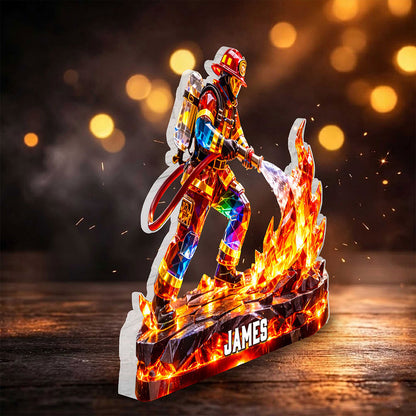 Personalized Firefighter Acrylic Block UKHA6020301