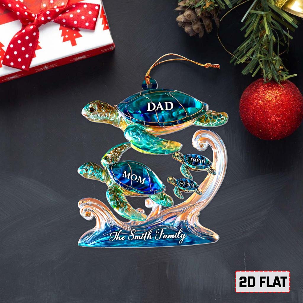 Personalized Sea Turtle Family Acrylic Ornament QFHM5141004