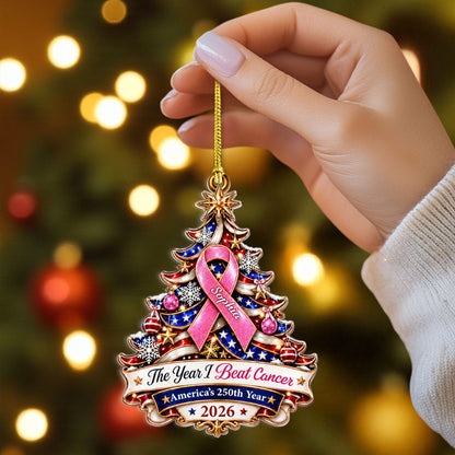 Personalized Breast Cancer Awareness 250th United States Ornament UKTD6100903