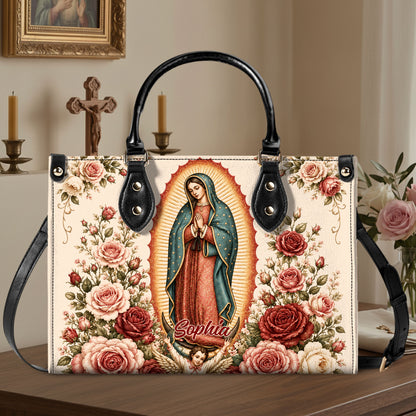 Custom Catholic Virgin Mary And Rose Handbag And Wallet, Our Lady of Guadalupe Gift PMTD6240605