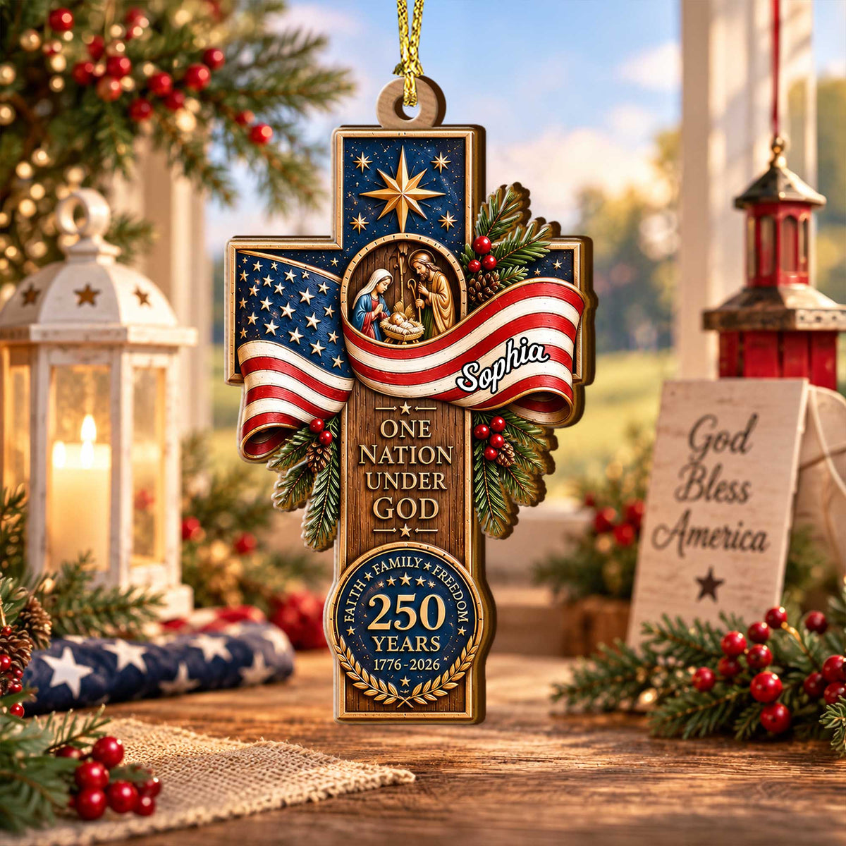 Custom Nativity Christmas Wood Ornament UKUU6160904
