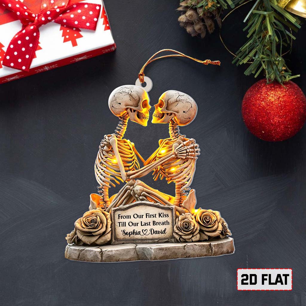 Personalized From Our First Kiss Till Our Last Breath Couples Acrylic Ornament UKHM5141006