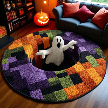 Halloween Optical Illusion Rug, Cute Ghost 3D Effect Rug QFTD5120903