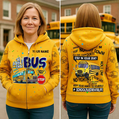 Personalized School Bus Driver Zip Hoodie NPND5120901