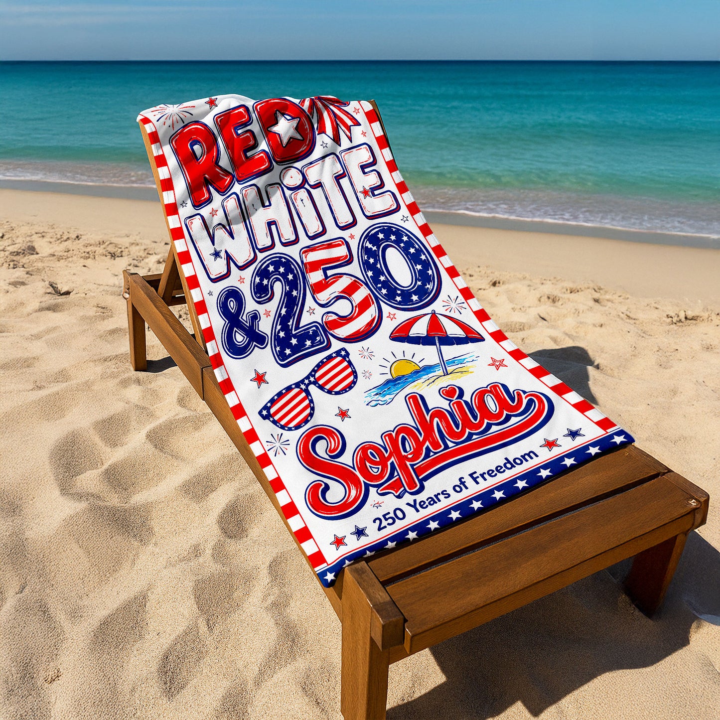Personalized 250th Beach Towel NPNT6110605