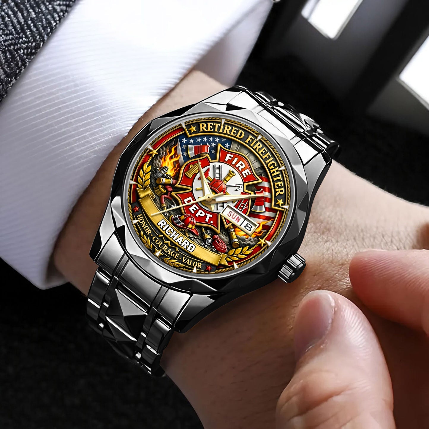 Custom Firefighter Wrist Watch For Men THNT6310304