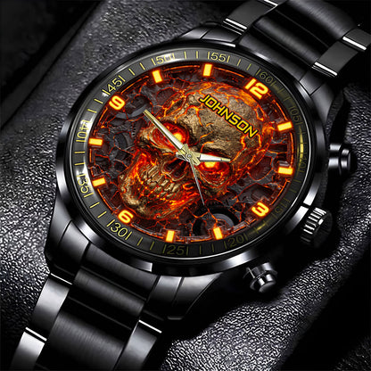 Personalized Fire Skull Watch QFHA5270802