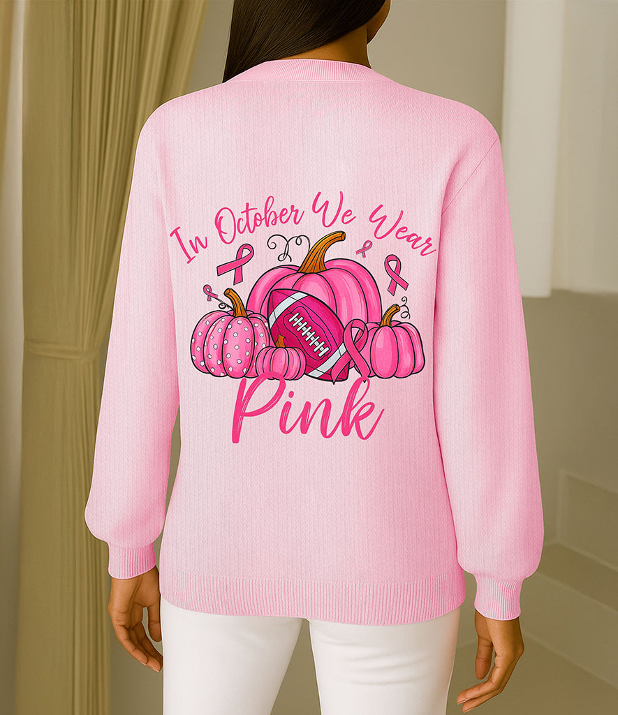 Custom Breast Cancer Knitted Cardigan UKTO5081003