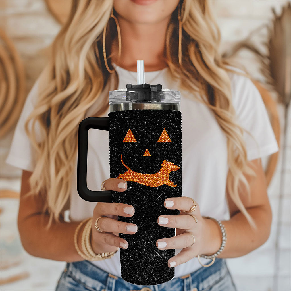Halloween Dachshund 40 Oz Rhinestones Tumbler NPON4210801