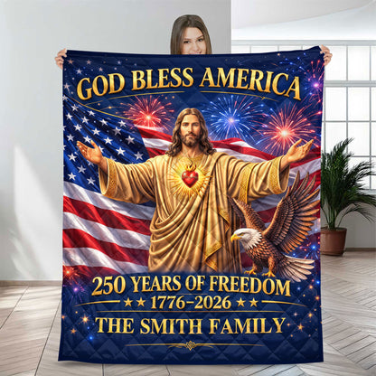 Personalized United States 250th Anniversary Quilted Blanket UKND6170603