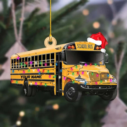 Personalized School Bus Christmas Acrylic Ornament NPHM6080903
