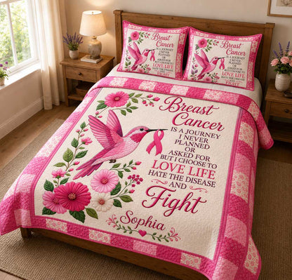 Personalized Breast Cancer Awareness Quilt Bedding Set QFTD6050802