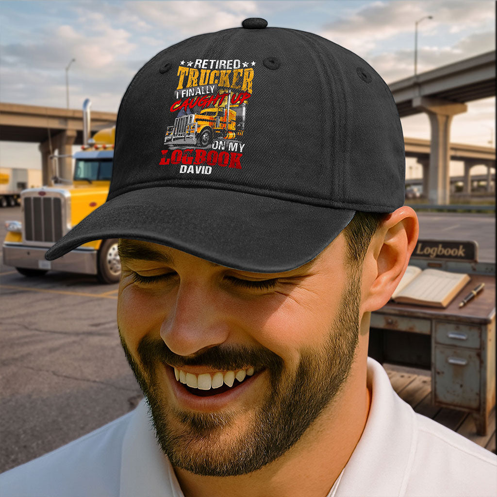 Custom Trucker Distressed Washed Cotton Printed Hat UKPY6250601