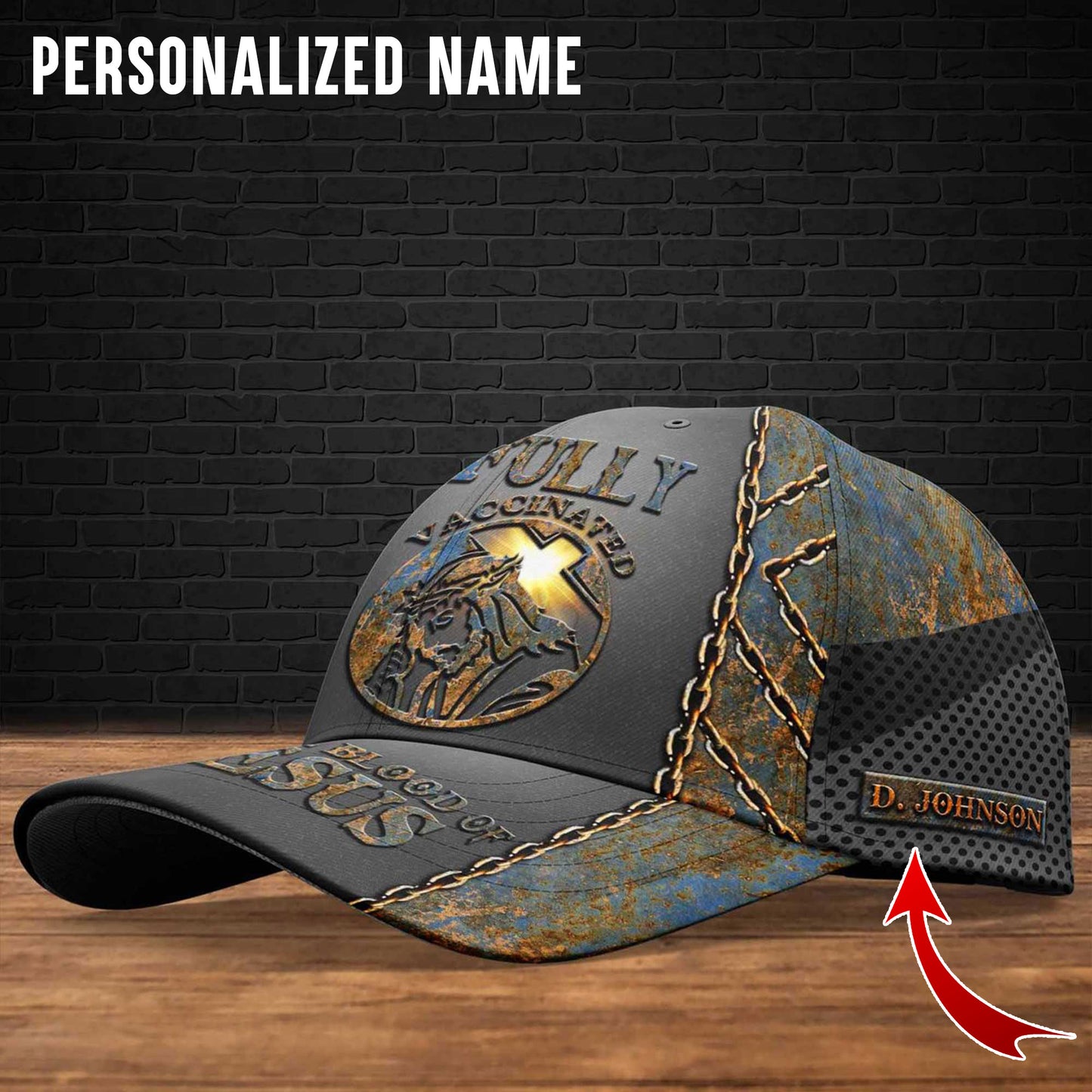 Personalized Name 3D All Over Printed Fully Vaccinated By The Blood Of Jesus Cap QFDT221101