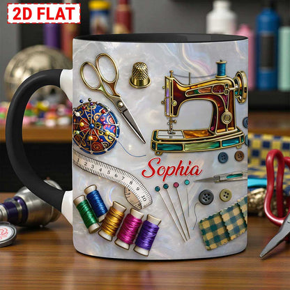 Custom Faux Stained Glass Sewing Ceramic Mug THUU6150102