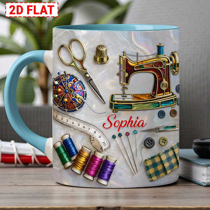 Custom Faux Stained Glass Sewing Ceramic Mug THUU6150102