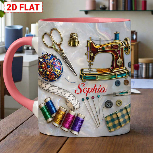 Custom Faux Stained Glass Sewing Ceramic Mug THUU6150102