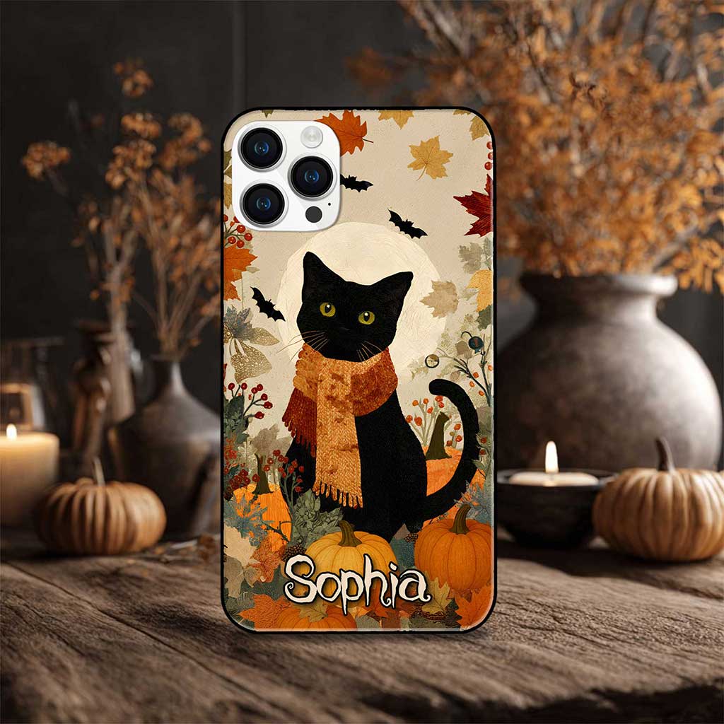 Custom Black Cat Halloween Phone Case UKTZ5110903