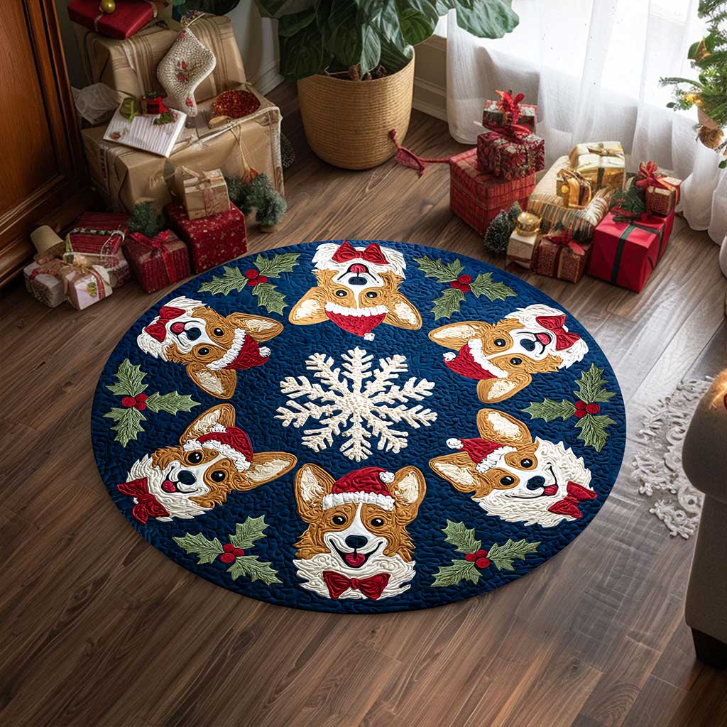 Dog Lover Christmas 3D Print Round Rug QFTZ5101001